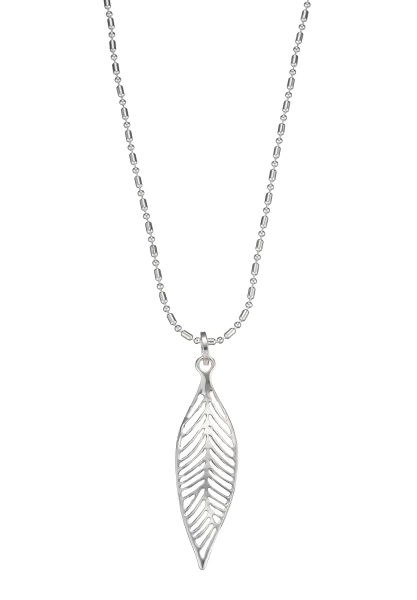 Leslii Lange Halskette Blatt Silber Zeitbegrenzte Promotion