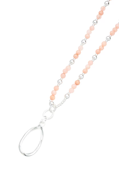 Leslii Lange Halskette Stein-Kugeln in Rosa Nur für heute