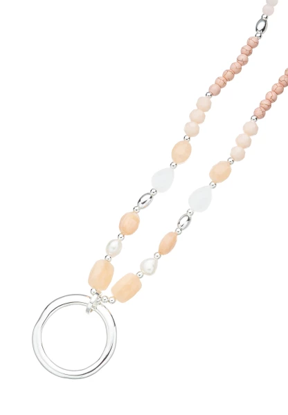 Leslii Lange Halskette Steine in Rosa Super Rabatt