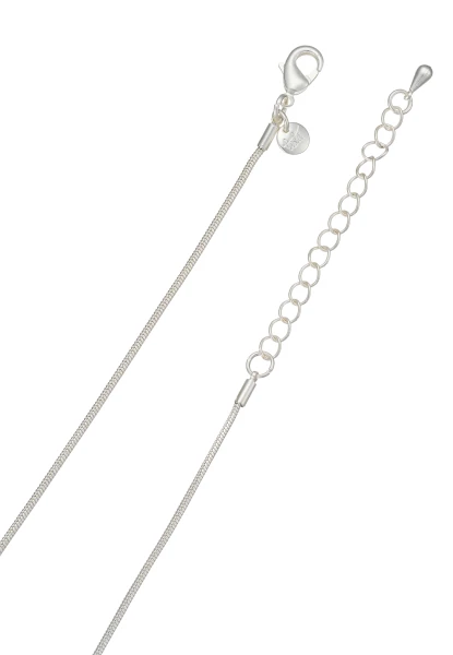 Leslii Lange Halskette Matt Oval Silber Schwarz 50% Rabatt mit kostenlosem Versand