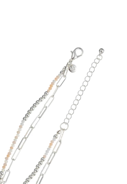 Leslii Kurze Kette Layering Glasperlen Beige Verkauf