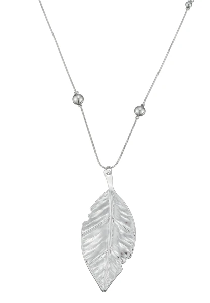 Leslii Lange Kette Blatt Edelstahl Silber Black Friday