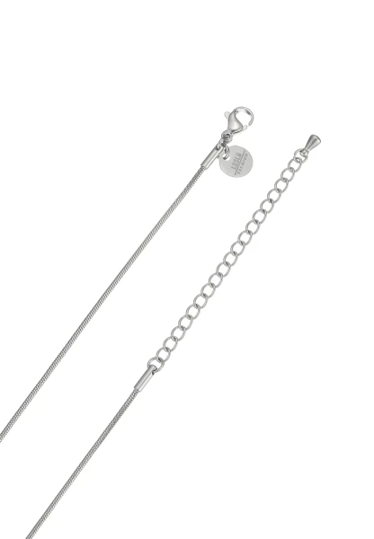 Leslii Lange Kette Ring Oval Edelstahl Silber Cyber Monday