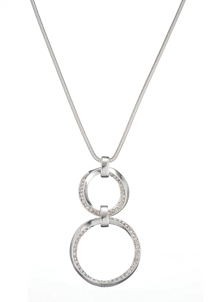 Leslii Lange Kette Glitzer Ringe Silber Vatertagsangebot