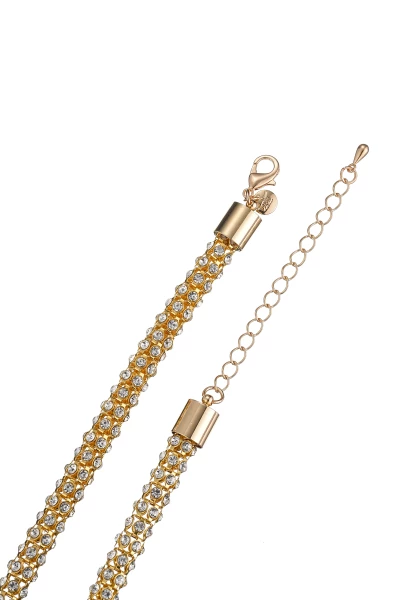 Leslii Kurze Halskette Glitzer Kristall in Gold Jubiläumsangebot