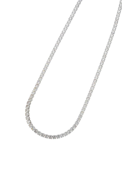 Leslii kurze Halskette Stainless Kristall versilbert in Silber/Weiß Online Outlet