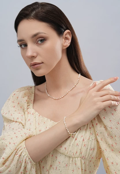 Leslii kurze Halskette Stainless Pearls in Weiß Exklusive Angebote