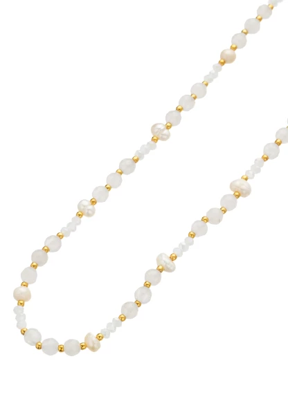 Leslii kurze Halskette Stainless Pearls in Weiß Exklusive Angebote