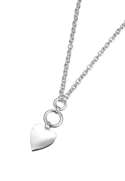 Leslii lange Halskette Heart Herz Silber Große Rabatte