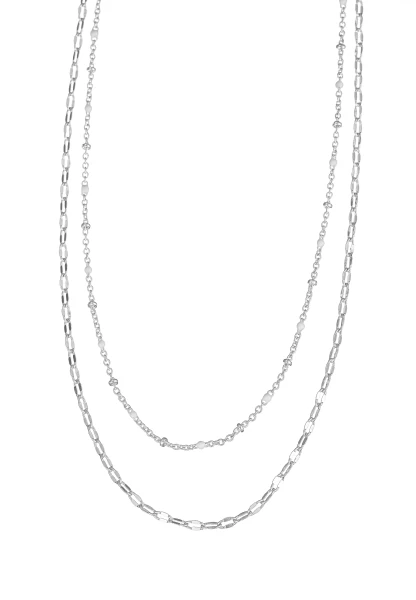 Leslii kurze Layering-Kette Recycled versilbert Kauf eins, bekomm eins gratis