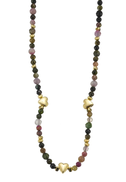 Leslii Kurze Halskette Kristall Herz-Kette 14k Gold Multi Sonderangebote