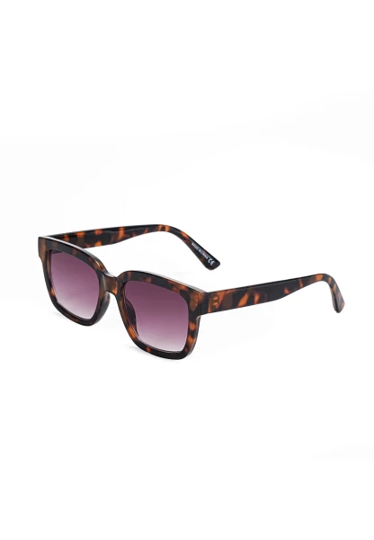 Leslii Sonnenbrille Damen Horn-Look braune Designerbrille Sunglasses Kunststoff Braun Tiefpreis