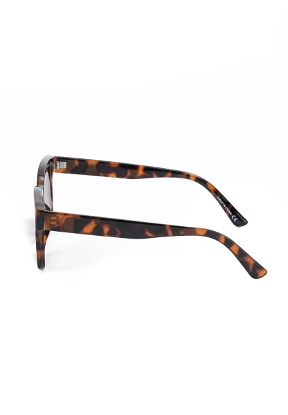 Leslii Sonnenbrille Damen Horn-Look braune Designerbrille Sunglasses Kunststoff Braun Tiefpreis