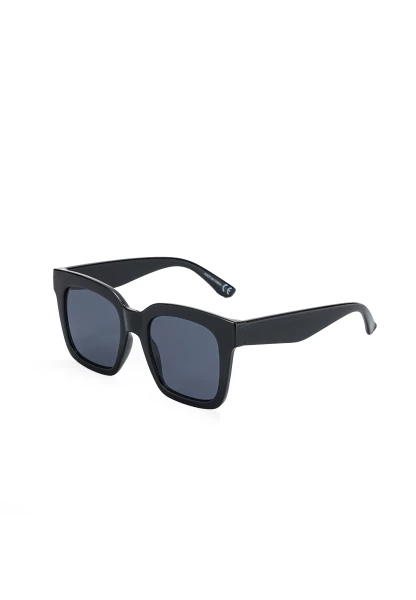 Leslii Sonnenbrille Damen schwarze Designerbrille Sunglasses Kunststoff Schwarz Super Sparpreis