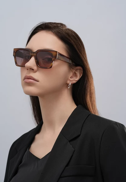 Leslii Sonnenbrille Retro Look Damen Sunglasses Designerbrille in Braun Wochenangebot