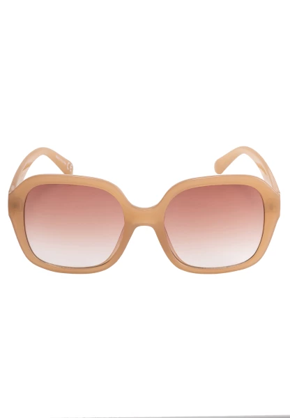 Leslii Sonnenbrille Retro Look Damen Sunglasses Designerbrille in Beige