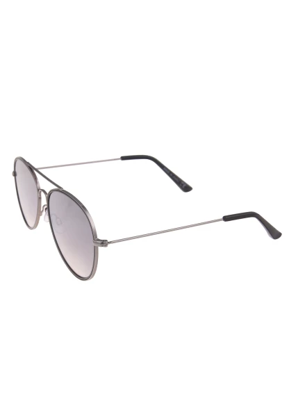 Leslii Sonnenbrille Damen Piloten-Brille Doppelsteg Designerbrille Sunglasses Metall Schwarz Silber Begrenzt auf 3 Tage