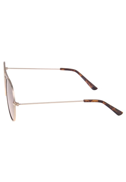 Leslii Sonnenbrille Damen Piloten-Brille Doppelsteg Designerbrille Sunglasses Metall Gold Braun Speichern exportieren
