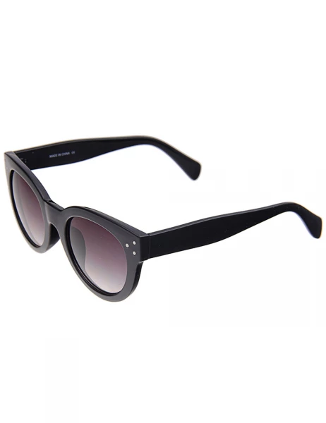 Leslii Sonnenbrille Damen Modern Classic-Look schwarze Designerbrille Sunglasses Schwarz im Angebot