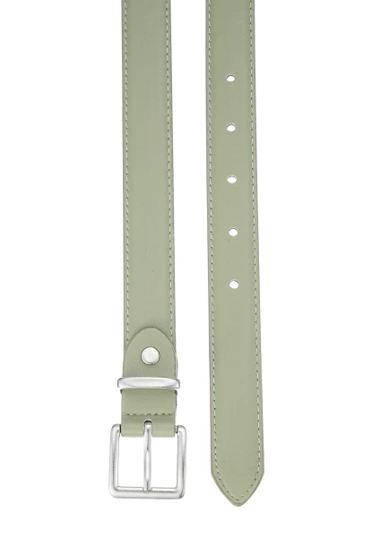 Leslii schmaler Gürtel Leder/PU | Grün Fabrikverkauf