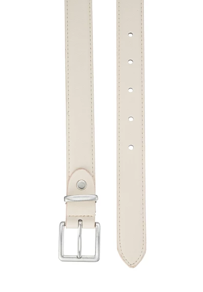 Leslii schmaler Gürtel Leder/PU | Weiß Kostenloser Versand