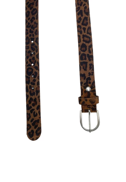 -50% SALE! Leslii Gürtel Leo Look 3cm echter Ledergürtel Braun Black Friday