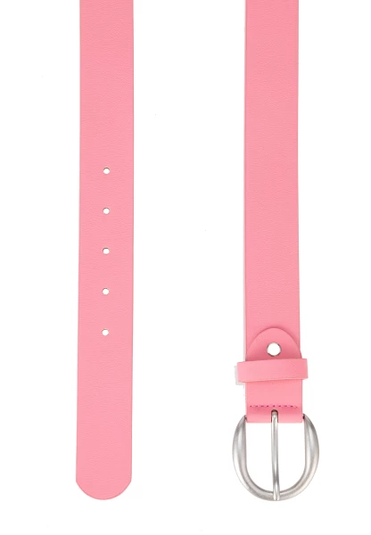 Leslii Damen-Gürtel Basic Uni einfarbig rosa Gürtel Breite 3,5cm Dornschließe Silber Pink Lagerräumung