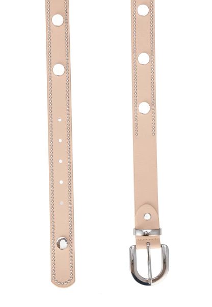 Leslii Damen-Gürtel Nieten-Gürtel Kunstleder beiger Gürtel Basic-Gürtel Business Sand Top Angebot