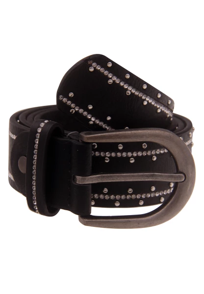 Leslii Damen-Gürtel Strass-Gürtel schwarzer Gürtel Glitzer-Gürtel Breite 3,5cm schwarz Online Outlet