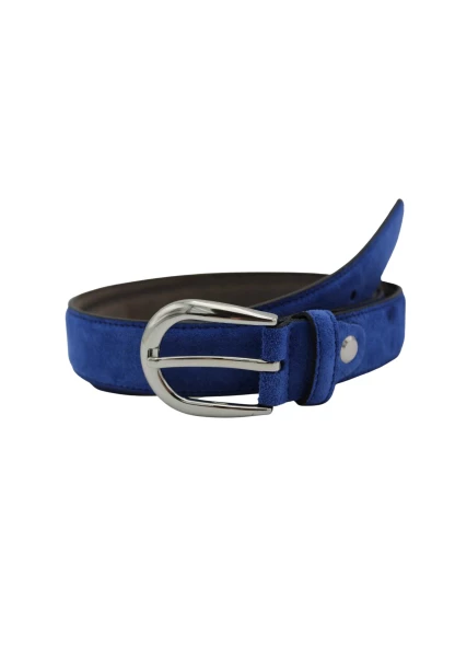 Leslii Gürtel echter Ledergürtel Antik blauer Gürtel Velourleder Royalblau silber Zeitlich begrenztes Angebot