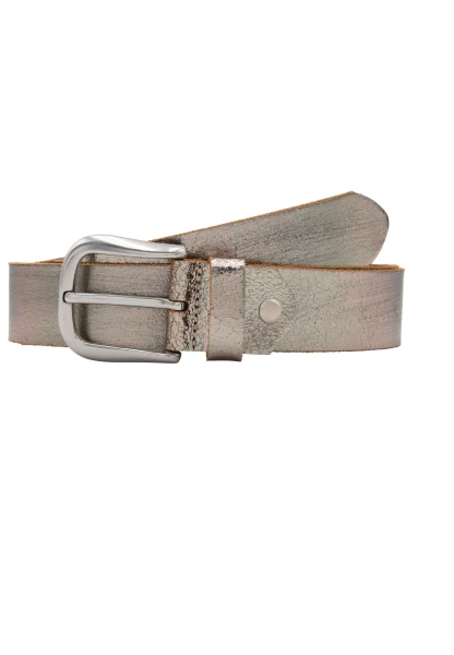Leslii Gürtel echter Ledergürtel used look Metallic grau Gun Metal Bestseller
