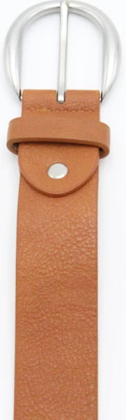 Leslii Damen-Gürtel Basic Uni einfarbig brauner Gürtel Breite 3,5cm Dornschließe Silber Cognac Saisonale Angebote