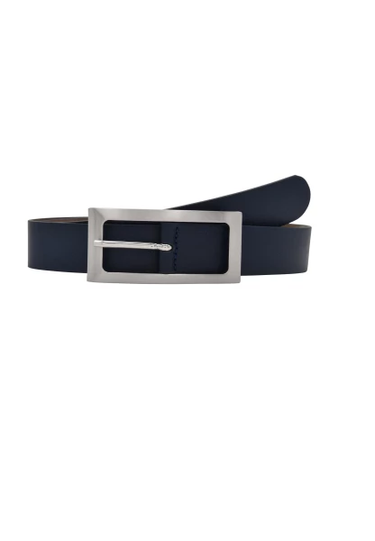 Leslii Premium Gürtel echter Leder-Gürtel blauer Gürtel Kalbs-Nappaleder Breite 3cm Narbung Navy Sil Kauf eins, bekomm eins gratis