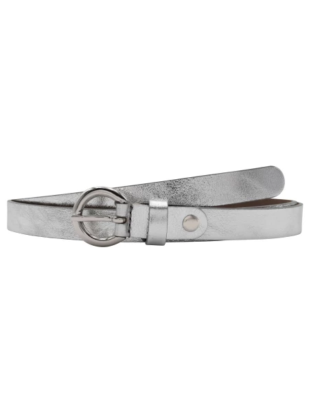Leslii Premium Gürtel echter Leder-Gürtel Kalbs-Nappaleder Breite 2cm Narbung Metallic Silber Wochenangebot