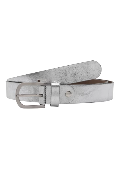 Leslii Premium Gürtel echter Leder-Gürtel silberner Gürtel Breite 3cm Kalbs-Nappaleder Narbung Silbe JETZT KAUFEN