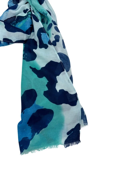 Leslii Schal Leo Look in Blau Türkis Schlussverkauf