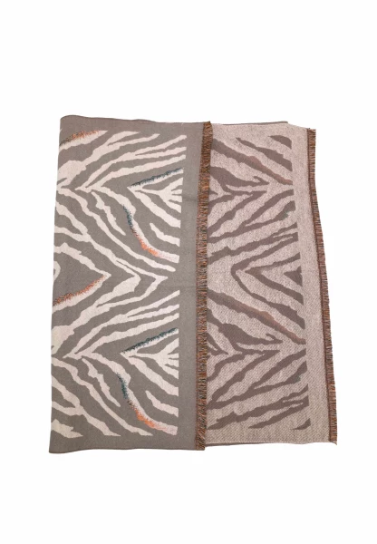 Leslii Schal mit Zebra-Muster Beige Fabrikpreis