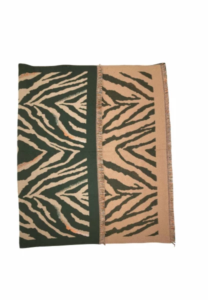 Leslii Schal mit Zebra-Muster Oliv Günstig kaufen