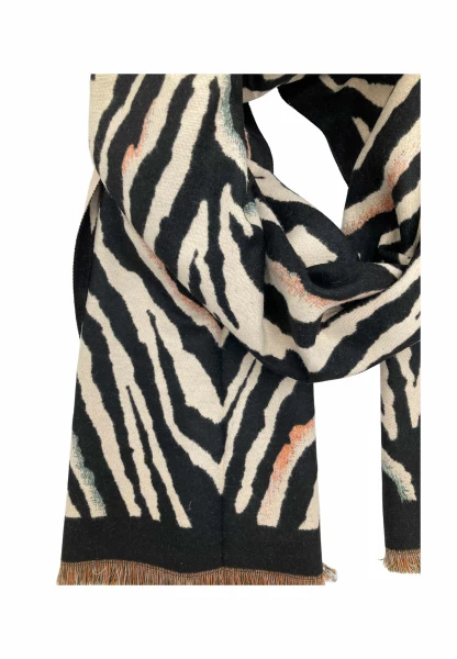 Leslii Schal mit Zebra-Muster Schwarz Versandkostenfrei