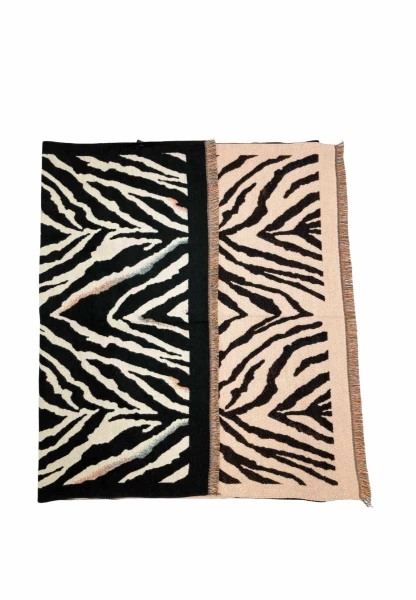 Leslii Schal mit Zebra-Muster Schwarz Versandkostenfrei
