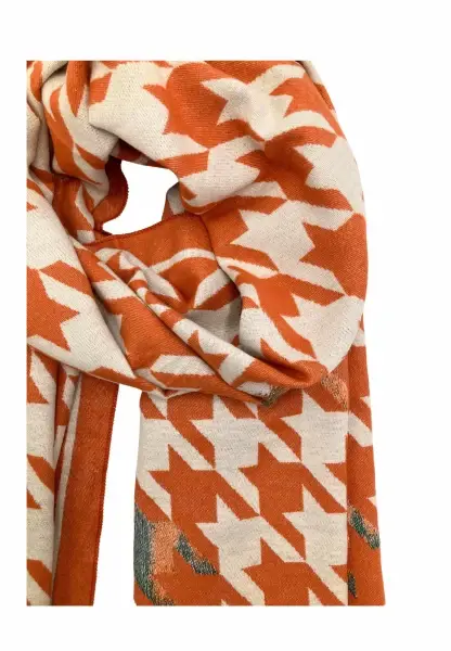 Leslii Schal mit Pepita-Muster Orange Großer Ausverkauf