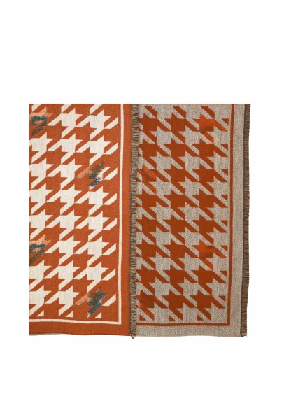 Leslii Schal mit Pepita-Muster Orange Großer Ausverkauf