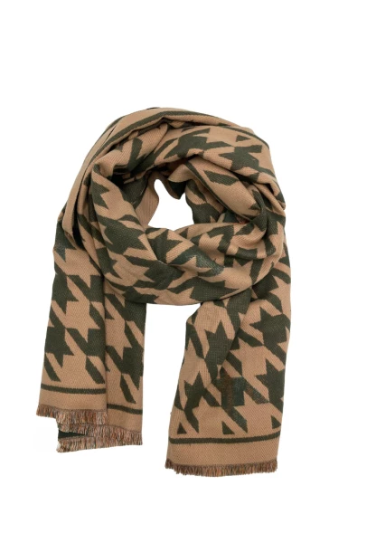 Leslii Schal mit Pepita-Muster Oliv Beige Begrenztes Angebot