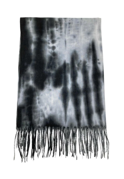 Leslii Schal Fransen Batik Schwarz Grau Muttertagsangebot