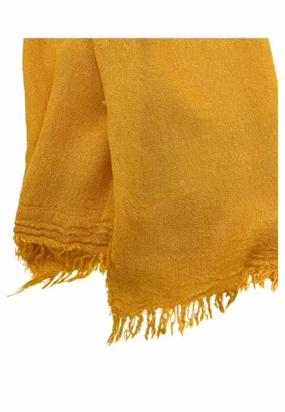 Leslii Schal Uni Viskose Bambus Natur-Schal senffarbener Schal nachhaltig Bamboo Indoor Schal Curry Exklusive Angebote