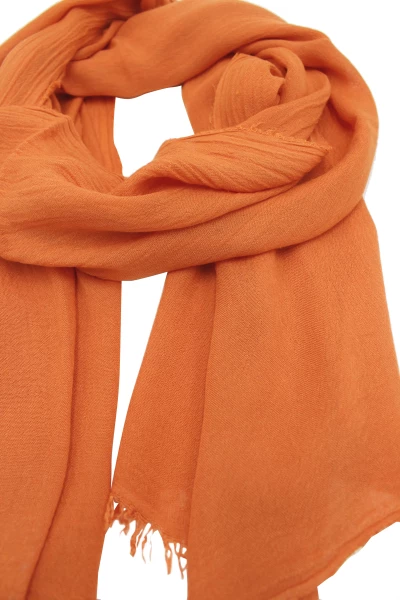 Leslii Schal Uni Viskose Bambus Natur-Schal einfarbig nachhaltig Bamboo Indoor Schal Korall-Orange Tiefpreis