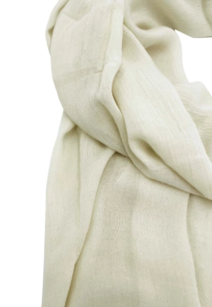 Leslii Schal Uni Viskose Bambus Natur-Schal weißer Schal einfarbig nachhaltig Bamboo Creme Letzte 2 Tage