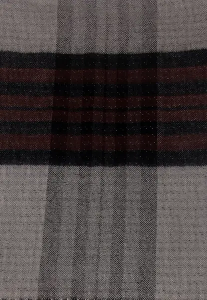-50% SALE Leslii Schal Muster-Mix gemusterter Schal Streifen-Muster Fransen-Schal kariert Braun Bis zu 50% Rabatt