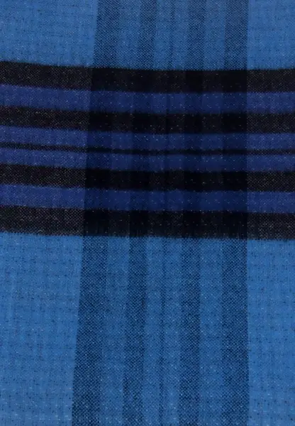 -50% SALE Leslii Schal Muster-Mix gemusterter Schal Streifen-Muster Fransen-Schal kariert in Blau Nur für heute