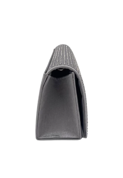 Leslii Clutch Handtasche Glitzer Steinchen in Grau Rabatt